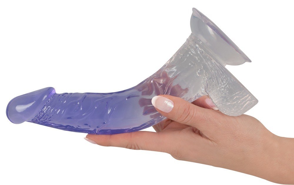 crystal clear curved dildo